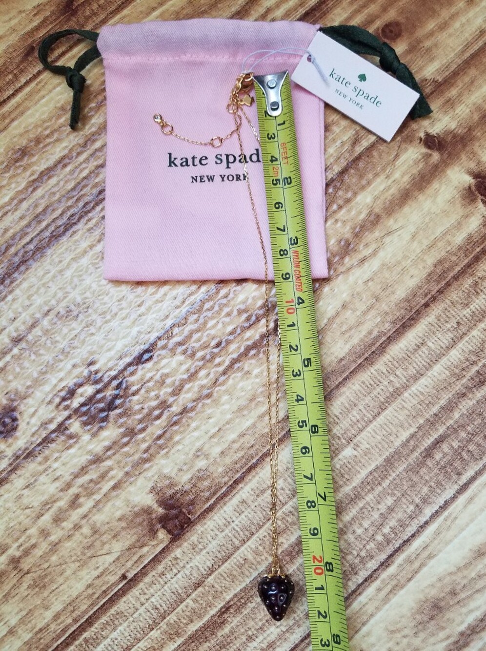 NWT Kate Spade Tutti Fruity Strawberry Mini Pendant Necklace New York Charm - Picture 6 of 7